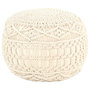 Voir la diapositive 1 : VIDAXL Pouf fait a la main en macrame 45x30 cm Coton