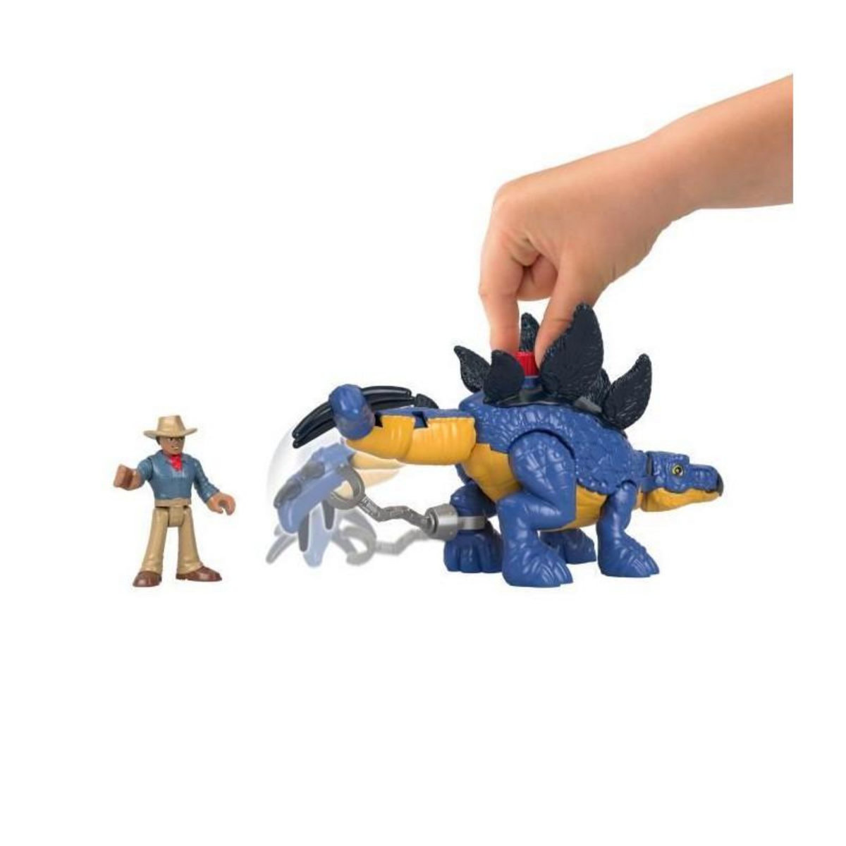 MATTEL FISHER - PRICE IMAGINEXT - Jurassic World - Stegosaurus Et Personnage - Figurine d'action 1er age - 3 ans et +