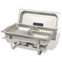 Voir la diapositive 6 : VIDAXL Ensemble de chauffe plats 2 pcs Acier inoxydable