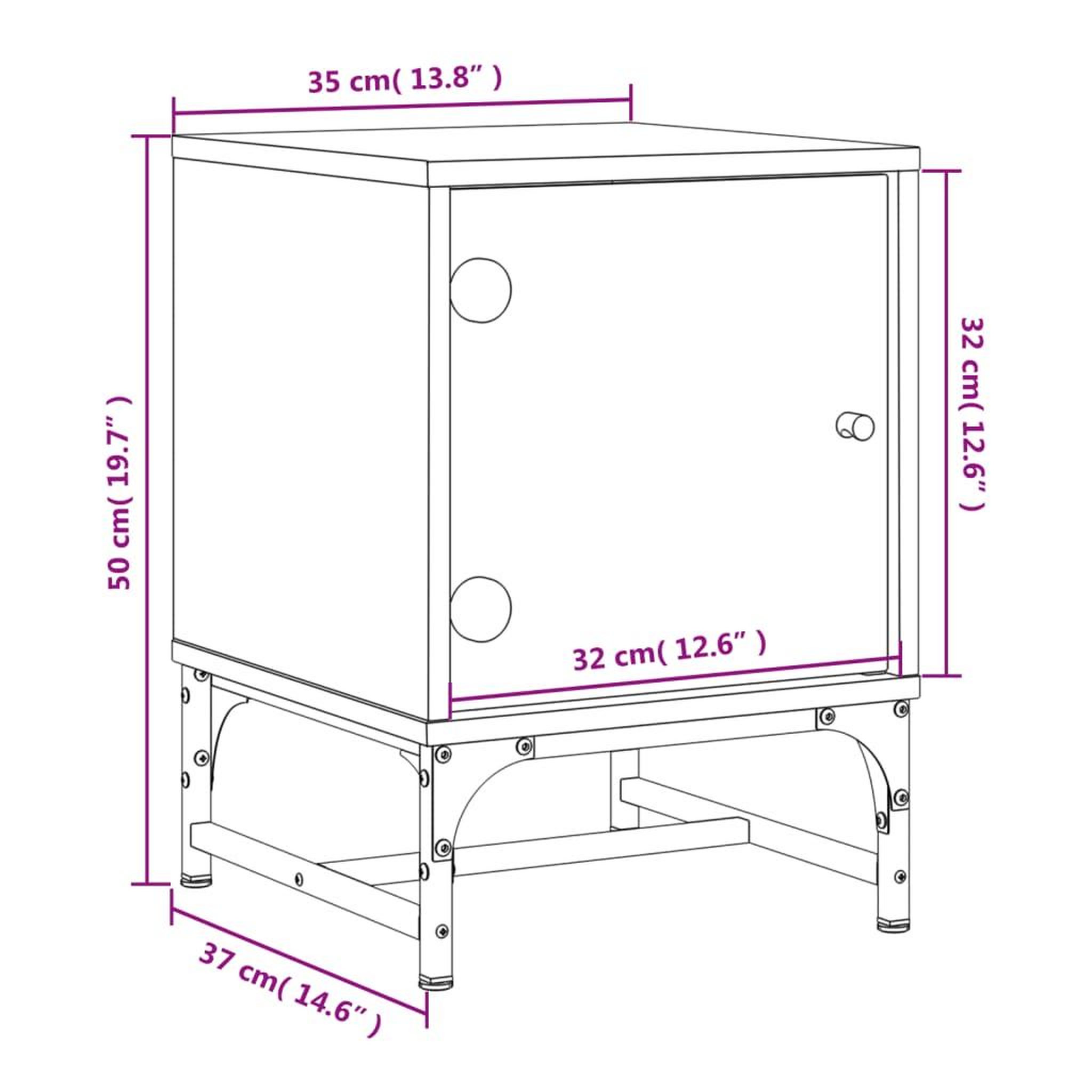 Voir la diapositive 6 : VIDAXL Tables de chevet et portes vitrees 2 pcs sonoma gris 35x37x50cm