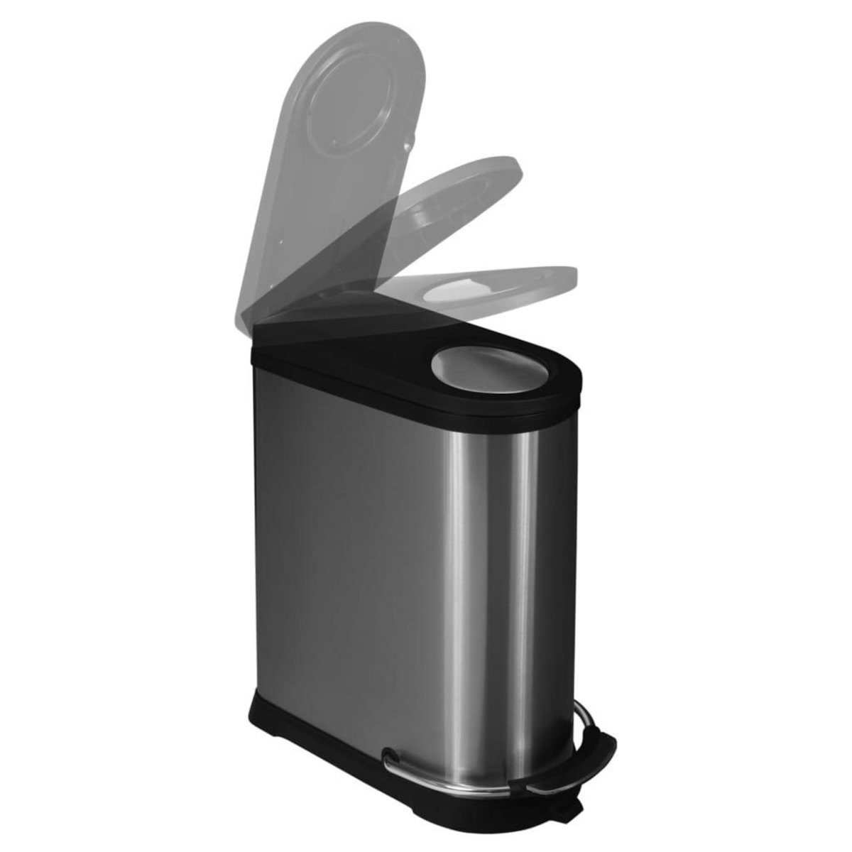 EKO EKO Poubelle a pedale Viva 40 L Argente mat