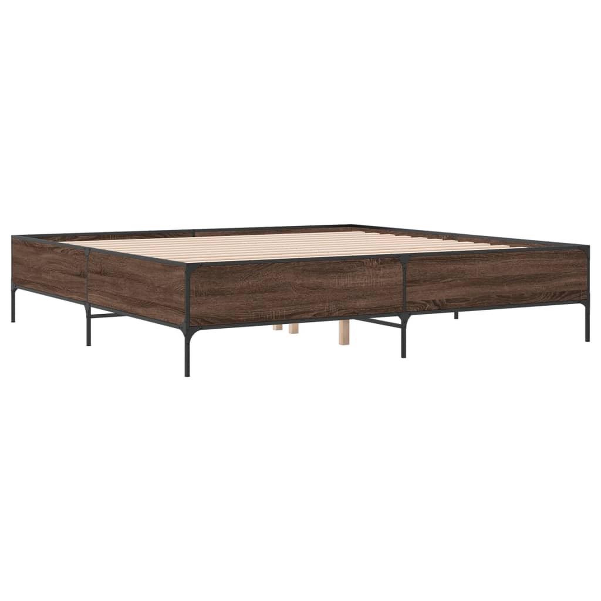 Voir la diapositive 3 : VIDAXL Cadre de lit sans matelas chene marron 180x200 cm