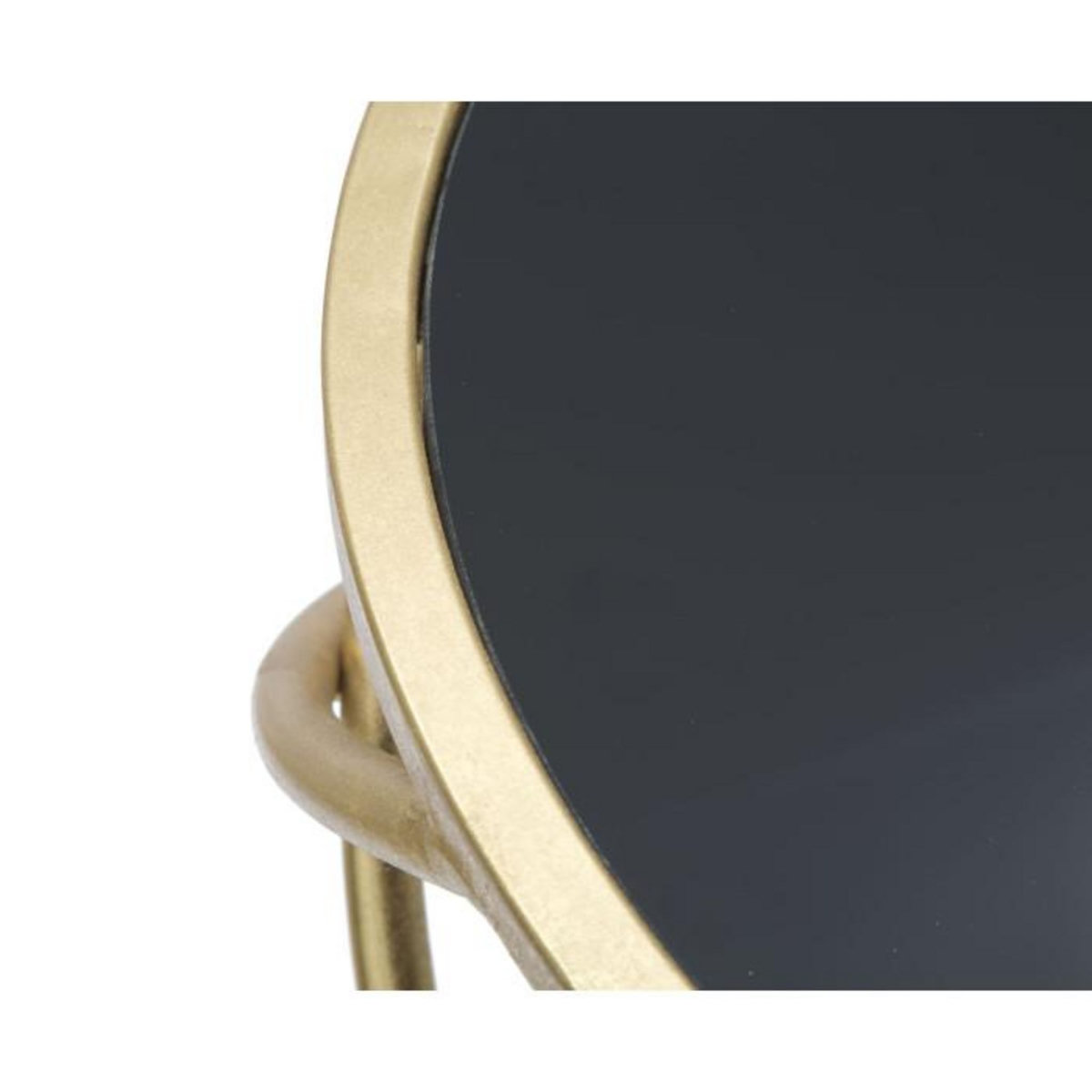 Paris Prix Table d'Appoint Design  Ring  80cm Noir & Or