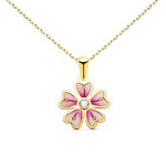 L'ATELIER D'AZUR Collier - Pendentif Or 18 Carats 750/000 Jaune Motif Fleur - Chaine Dorée