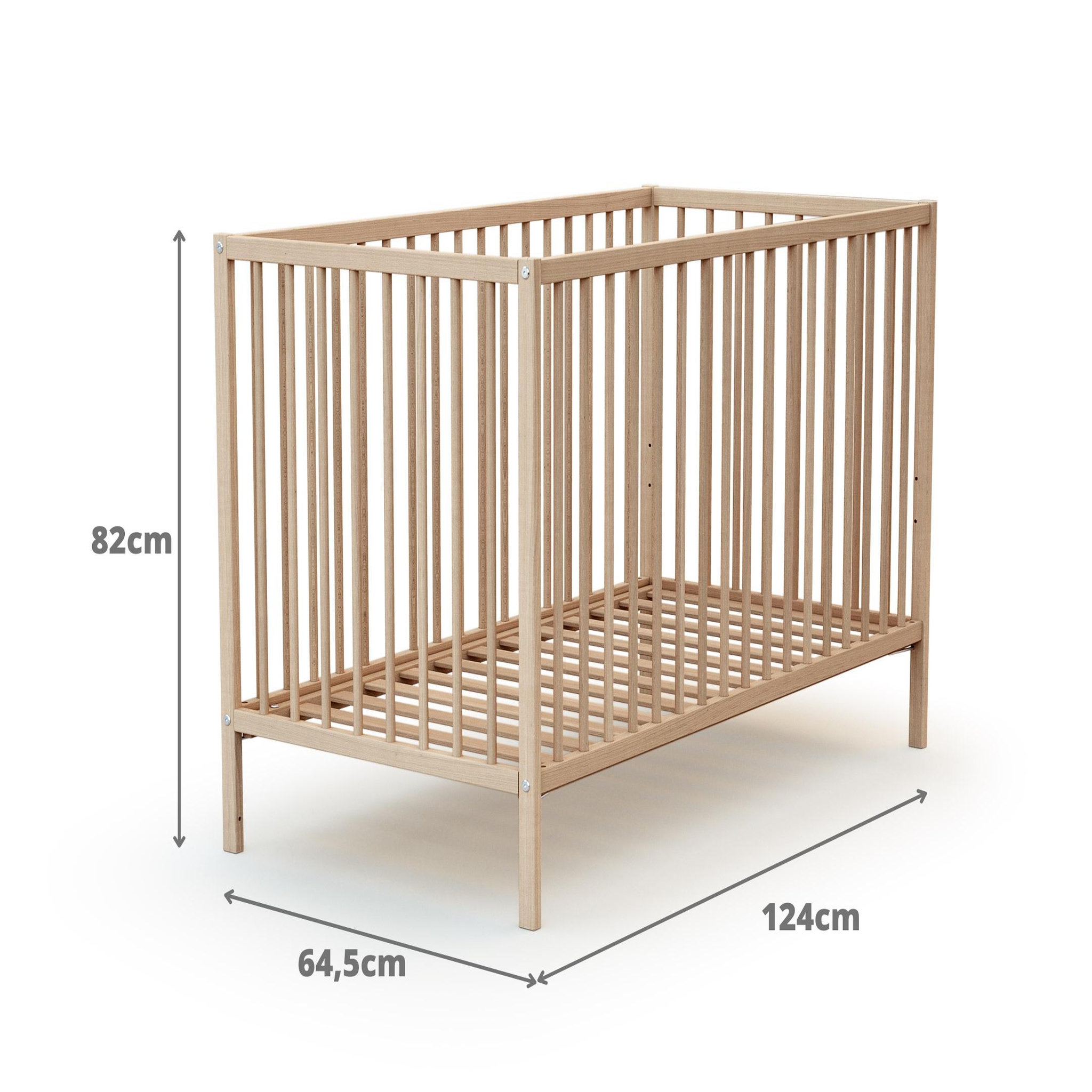 Voir la diapositive 5 : WEBABY Lit bébé en bois 60x120 ONE