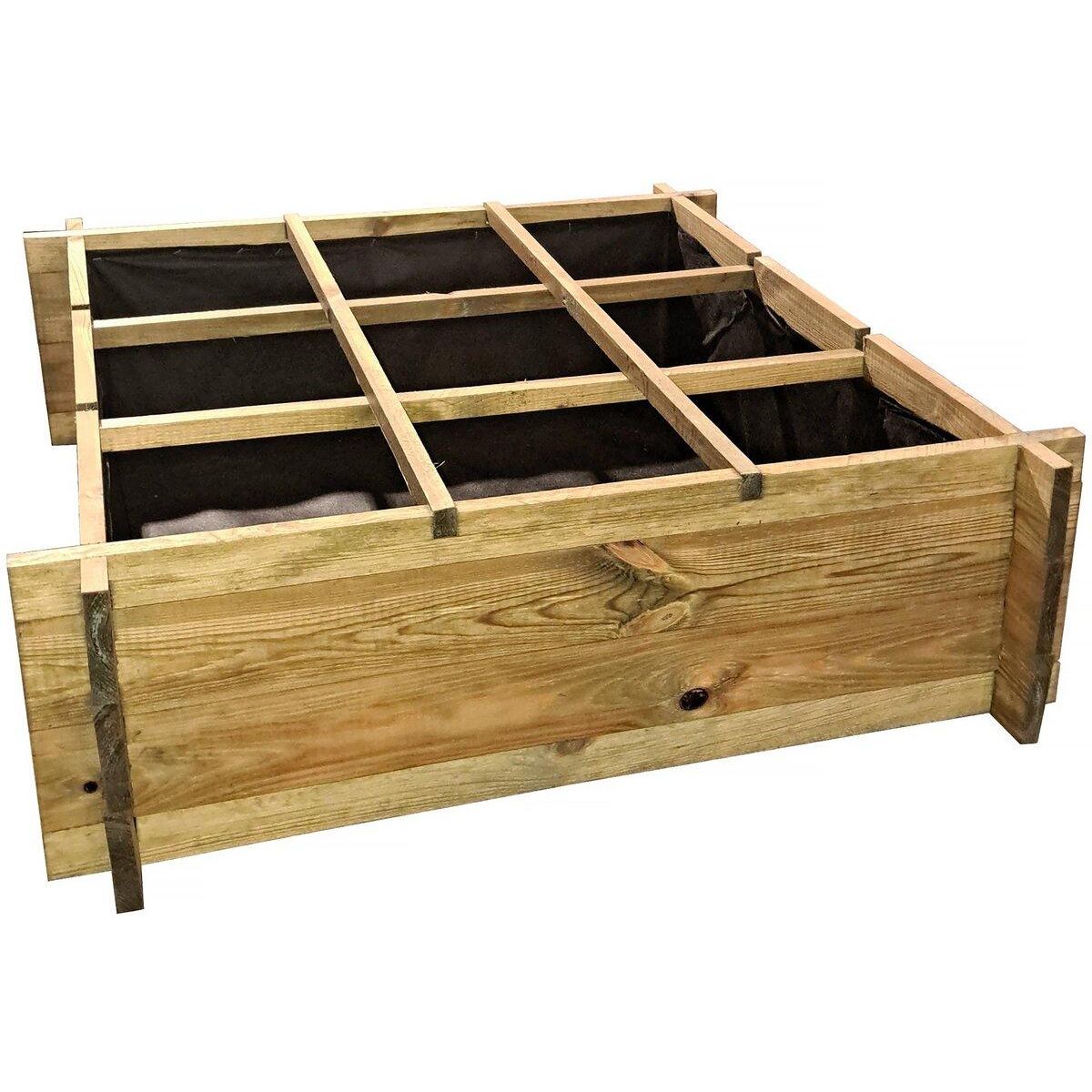 Habitat et Jardin Carré potager en bois  Iris  - 90 x 90 x 28 cm