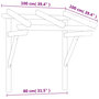 Voir la diapositive 6 : VIDAXL Auvent de porte 100x100x80 cm Bois de pin massif impregne