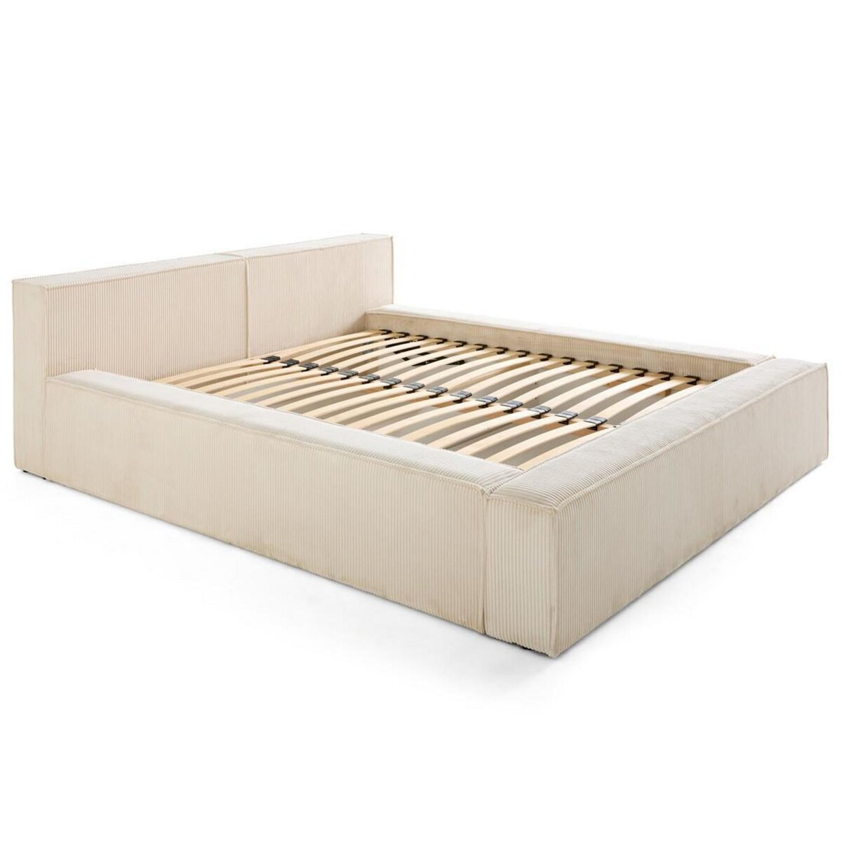 LISA DESIGN Stella - lit coffre - 140x190 cm - sommier inclus - en velours côtelé