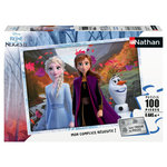 RAVENSBURGER Puzzle Nathan 100 pièces - Un monde magique / Disney La Reine des Neiges 2
