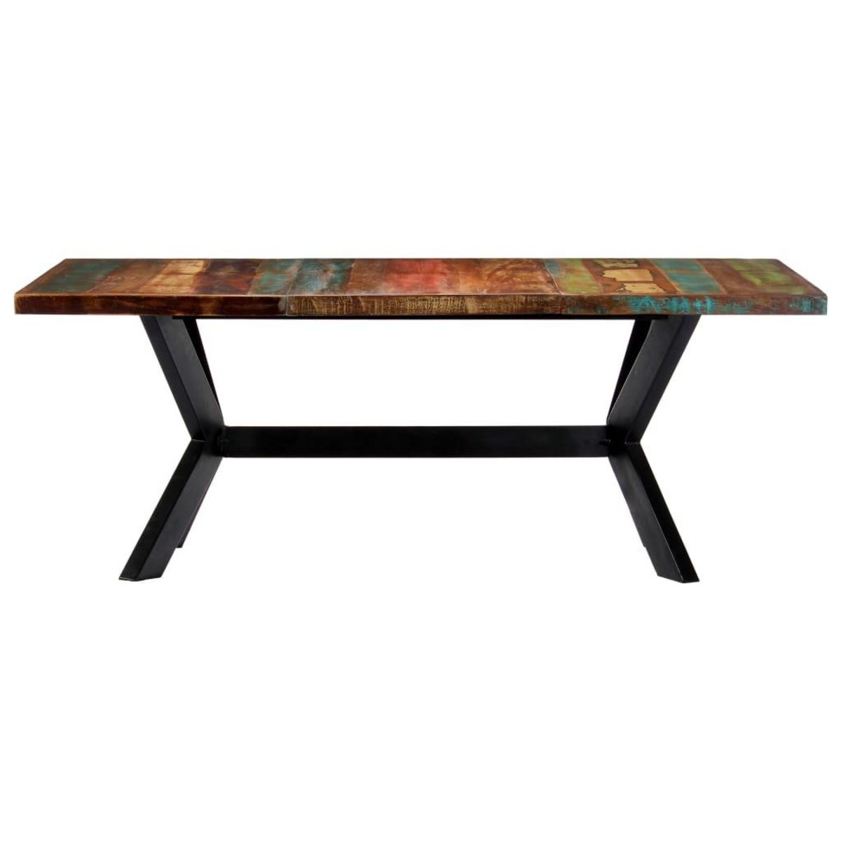 VIDAXL Table a manger 200x100x75 cm Bois de recuperation solide