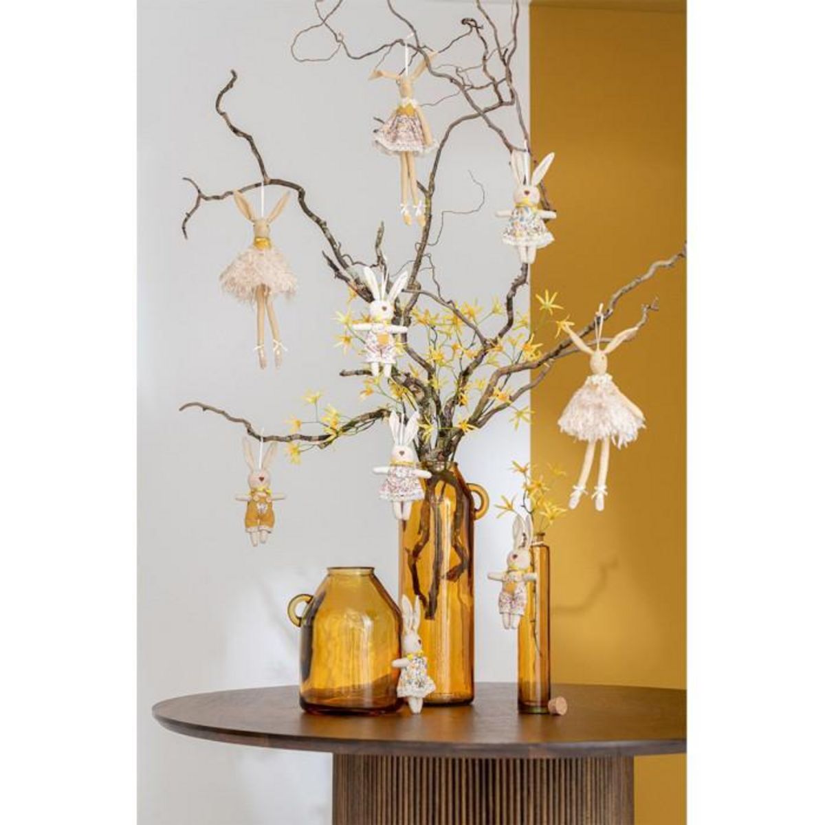 Paris Prix Vase Anse en Verre  Bouteille  45cm Ocre