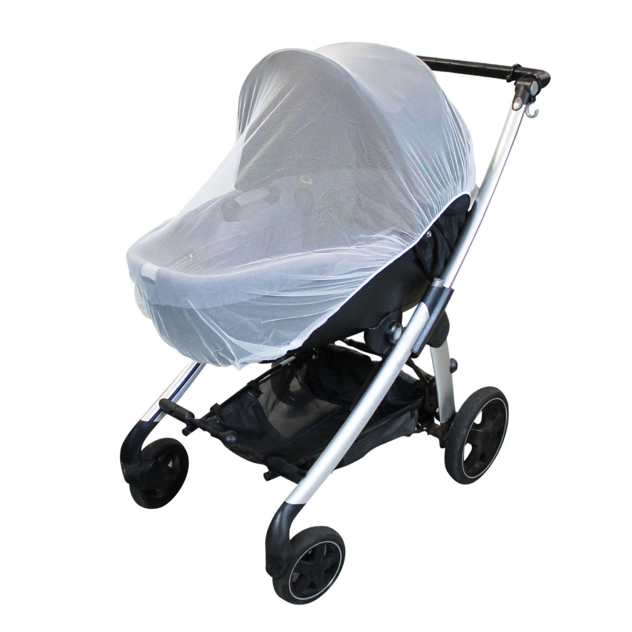 Voir la diapositive 3 : Monsieur Bébé Lot de 5 moustiquaires universelles pour poussette et landau - Blanc transparent
