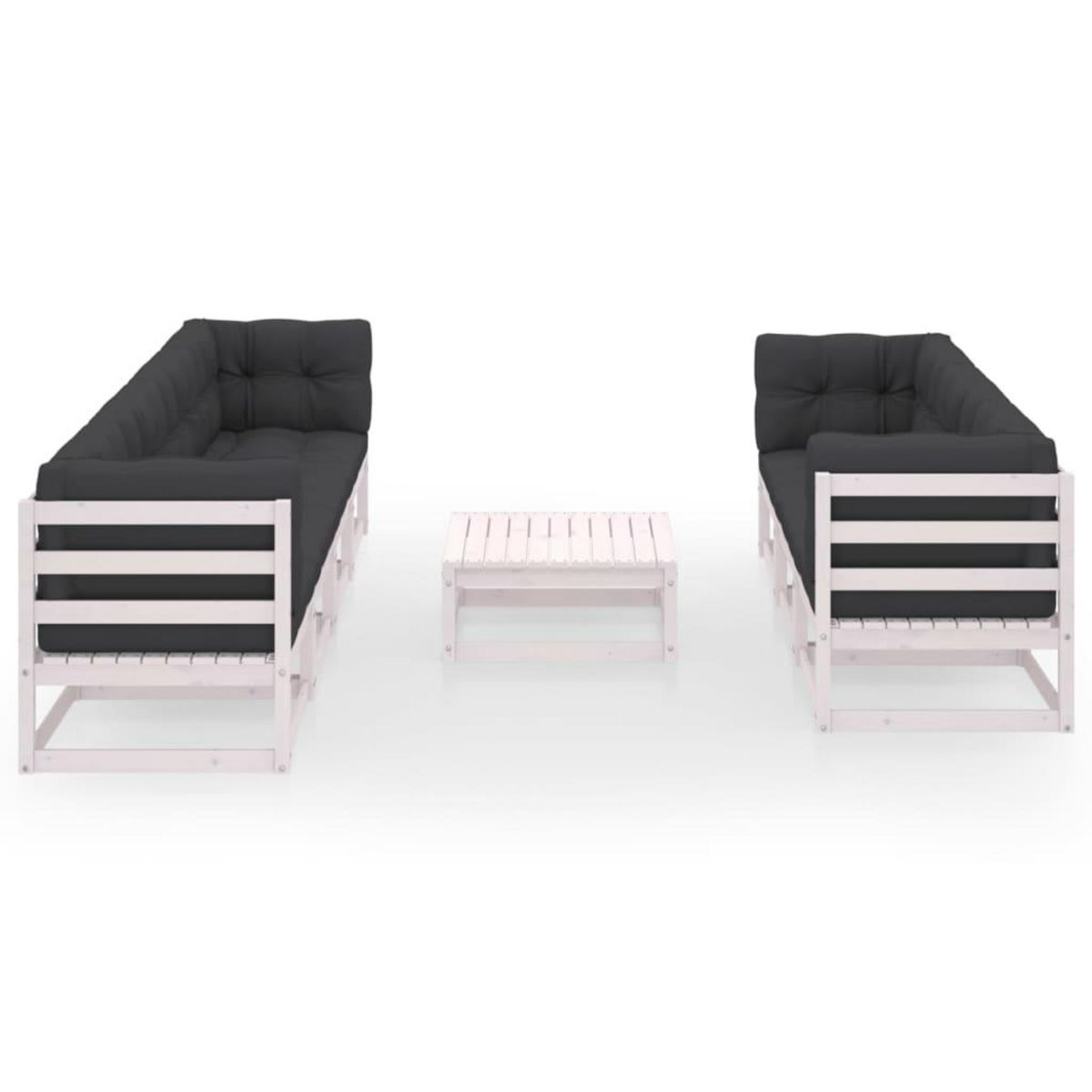 VIDAXL Salon de jardin 8 pcs avec coussins Bois de pin massif