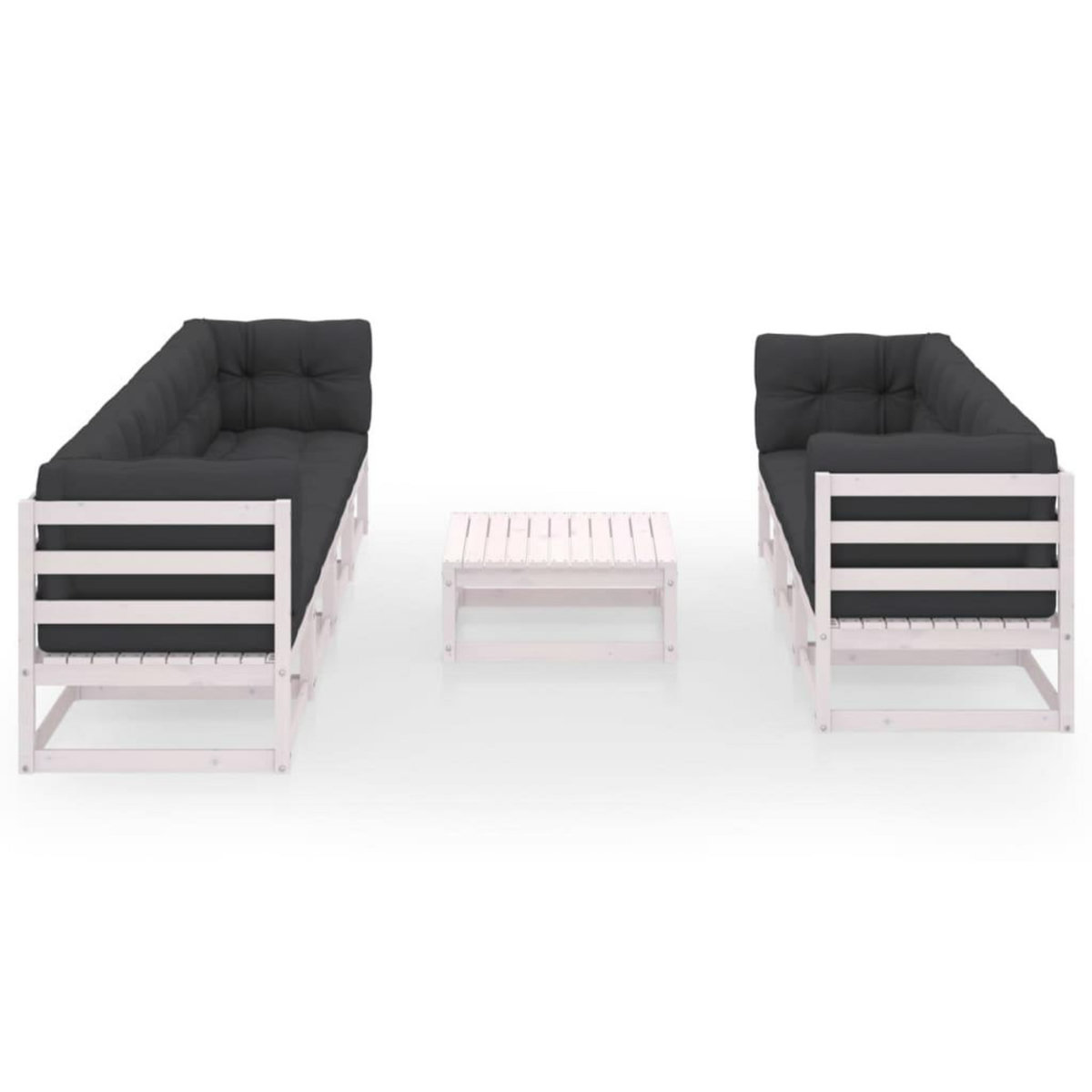 VIDAXL Salon de jardin 8 pcs avec coussins Bois de pin massif