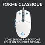 Voir la diapositive 5 : Logitech Souris gamer G203 LIGHTSYNC GAMING MOUSE blanche