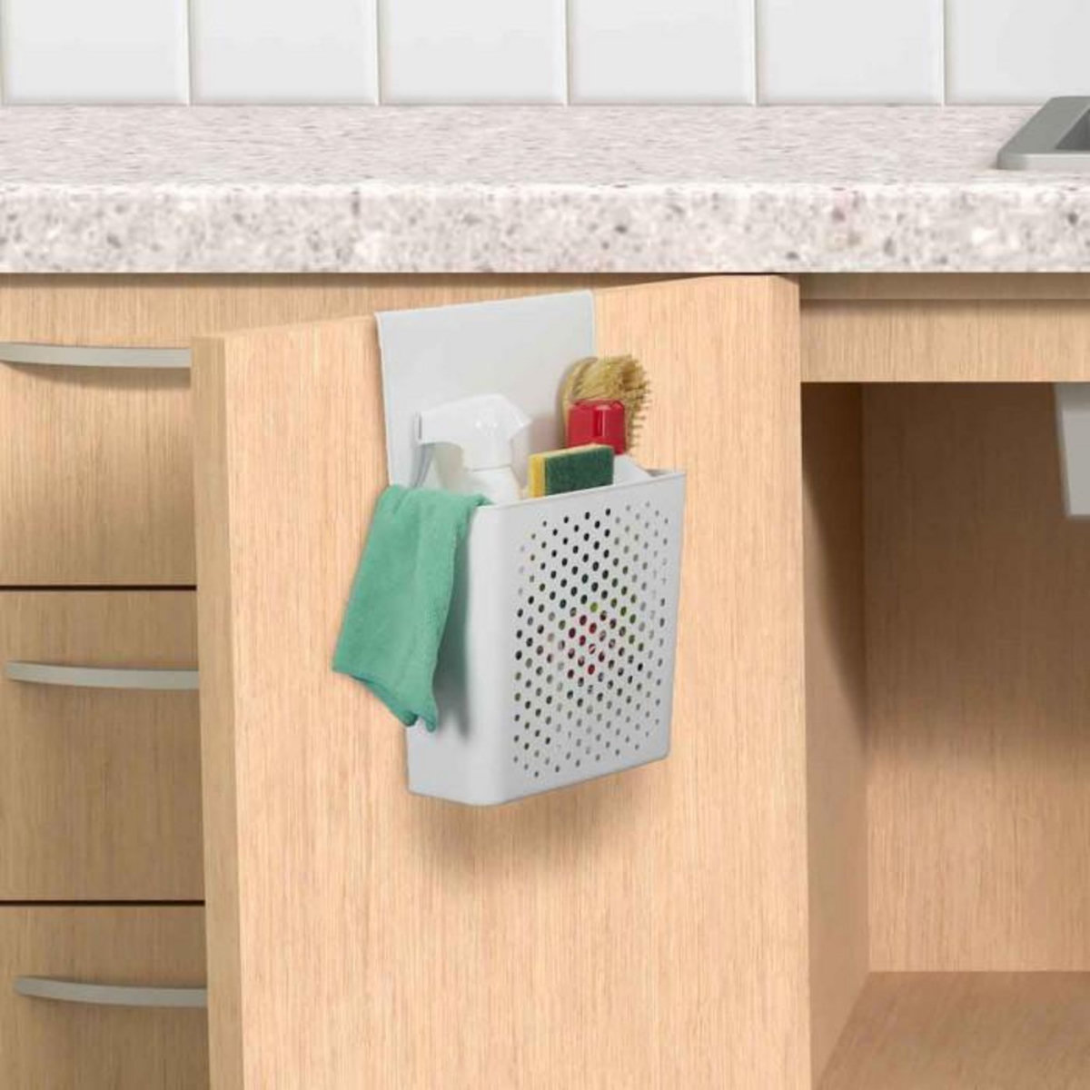 Paris Prix Panier de Rangement  Produits Ménagers  36cm Blanc