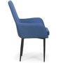 Voir la diapositive 3 : Paris Prix Fauteuil Design en Tissu  Emanuel  97cm Bleu Foncé