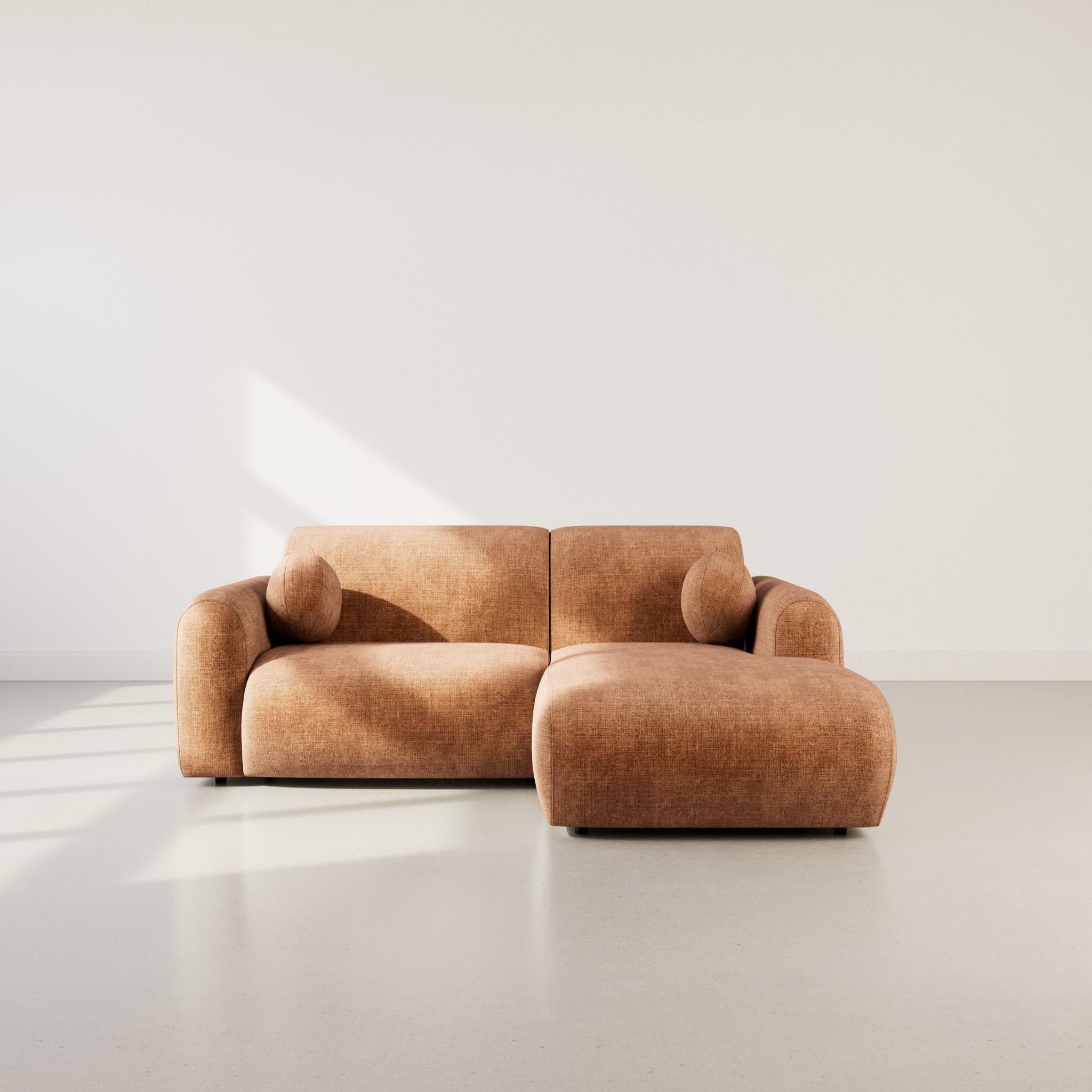 Voir la diapositive 2 : LISA DESIGN Louise - canapé d'angle droit 4 places en velours texturé