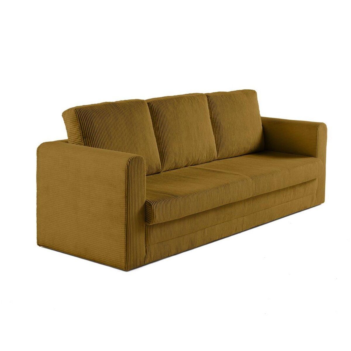 BEST MOBILIER Marilia - canapé 3 places - convertible déplimousse - en velours côtelé