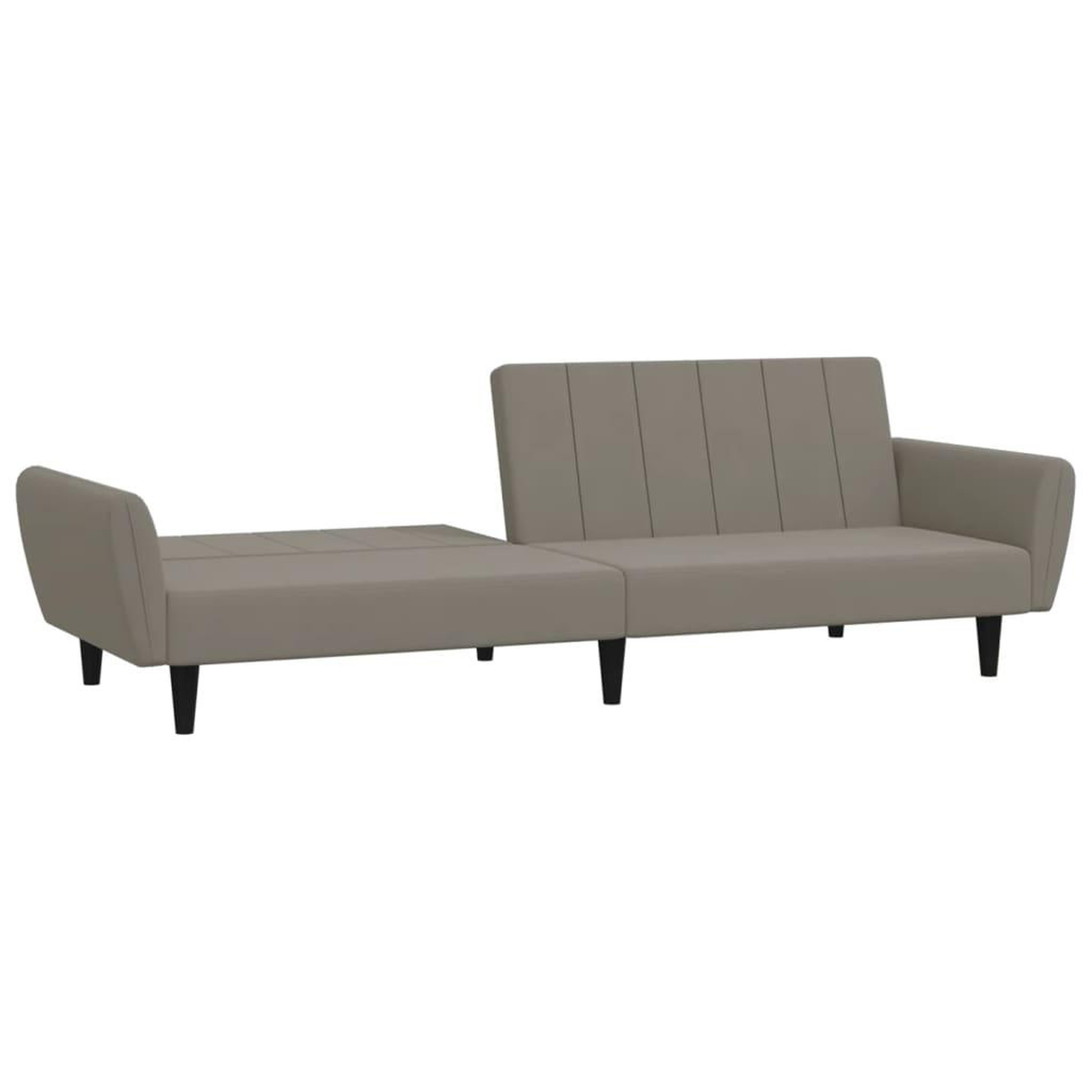 Voir la diapositive 4 : VIDAXL Canape-lit a 2 places gris clair velours