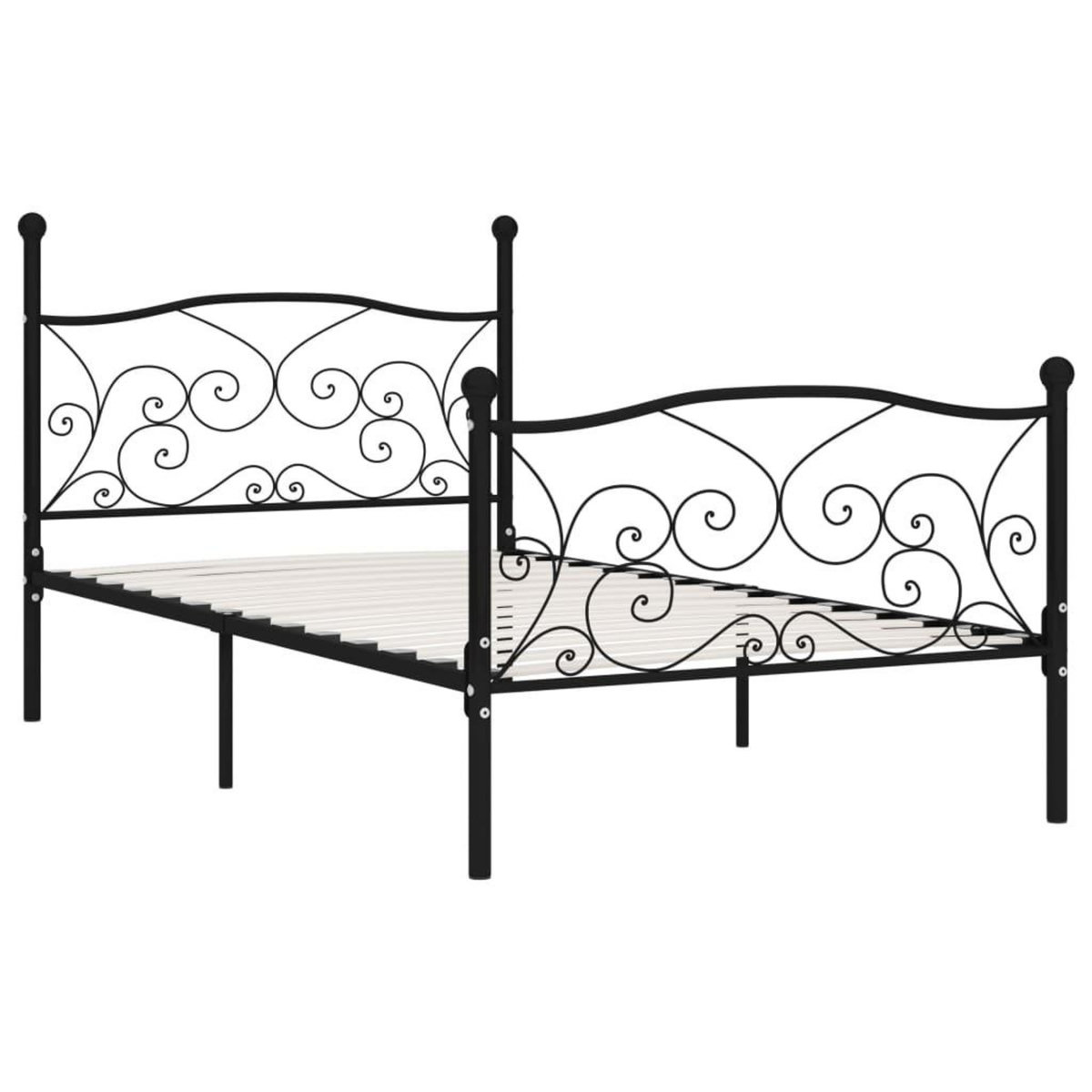 VIDAXL Cadre de lit sans matelas avec sommier a lattes metal 90x200 cm
