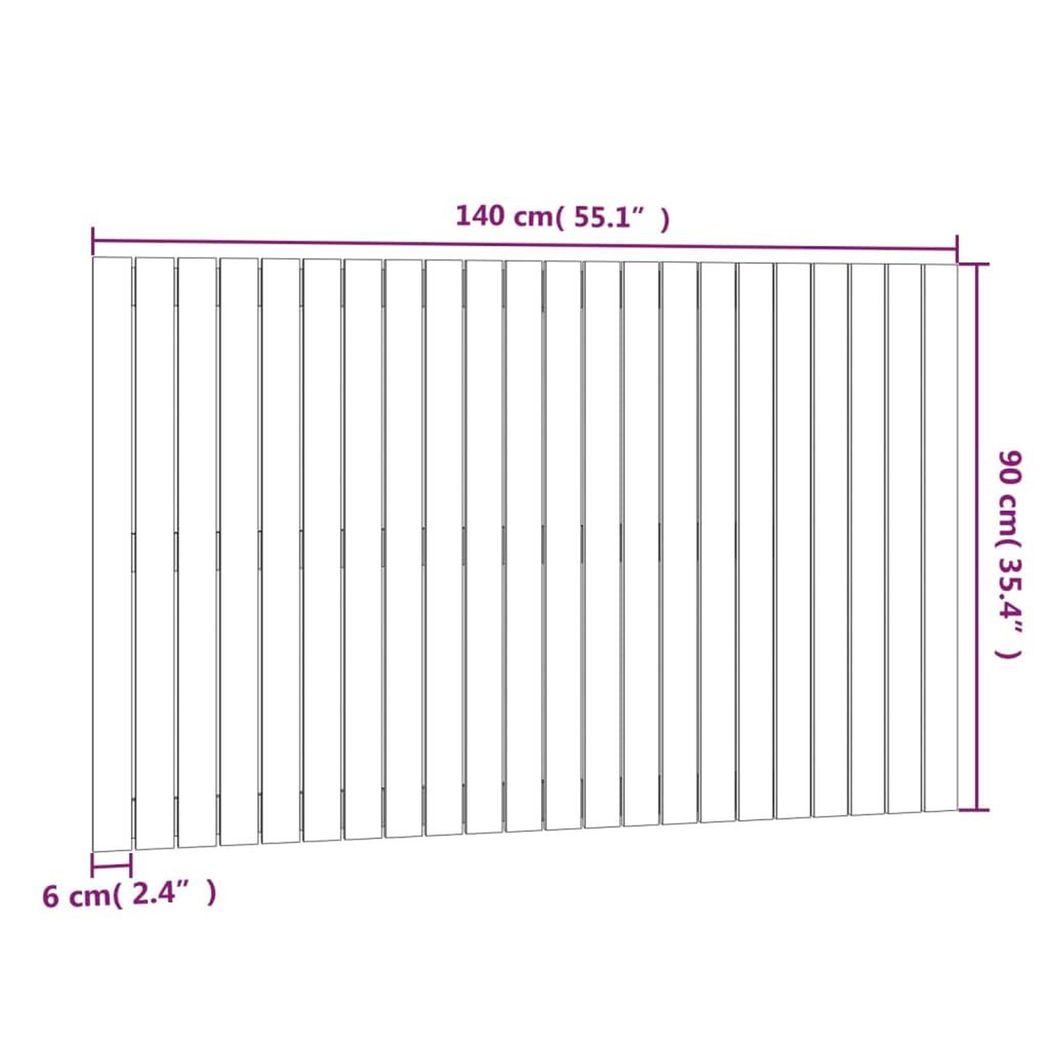 Voir la diapositive 6 : VIDAXL Tete de lit murale Gris 140x3x90 cm Bois massif de pin
