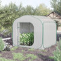 Voir la diapositive 2 : OUTSUNNY Serre pop-up - serre de jardin pop-up - porte zippée enroulable - dim. 2,08L x 2,08l x 1,95H m - sac transport inclus - PE blanc vert