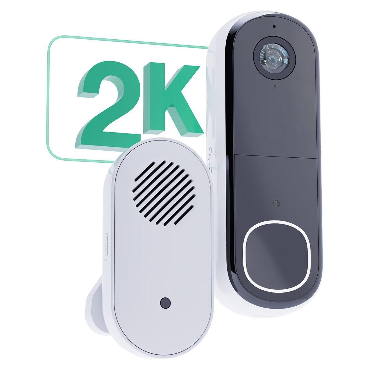 ARLO Sonnette connectée sans fil 2K + carillon