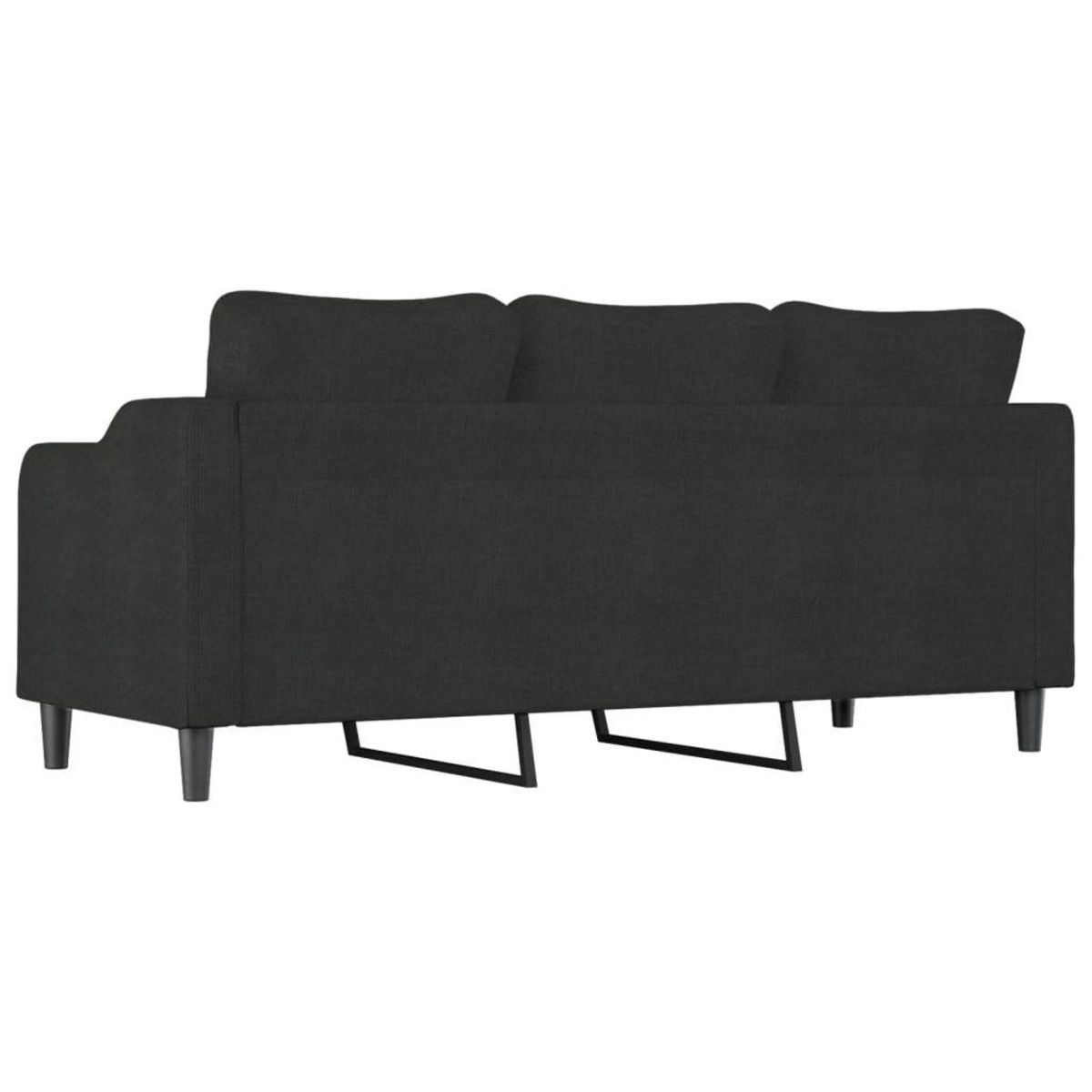 VIDAXL Canape a 3 places Noir 180 cm Tissu