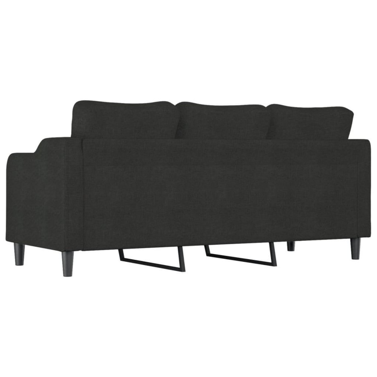 VIDAXL Canape a 3 places Noir 180 cm Tissu