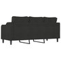 Voir la diapositive 5 : VIDAXL Canape a 3 places Noir 180 cm Tissu