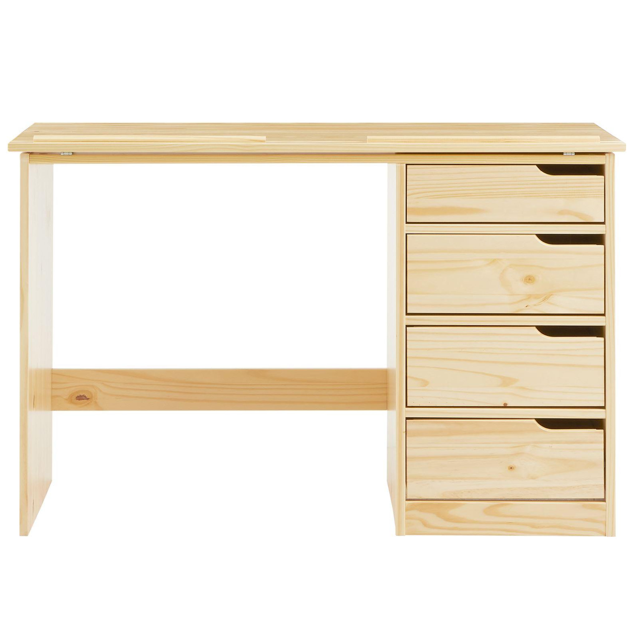 Voir la diapositive 3 : IDIMEX Bureau enfant EMMA, en pin massif, 4 tiroirs et plateau inclinable