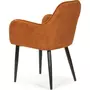 HOMIFAB Lot de 2 fauteuils de table en velours côtelé rouille - Archie
