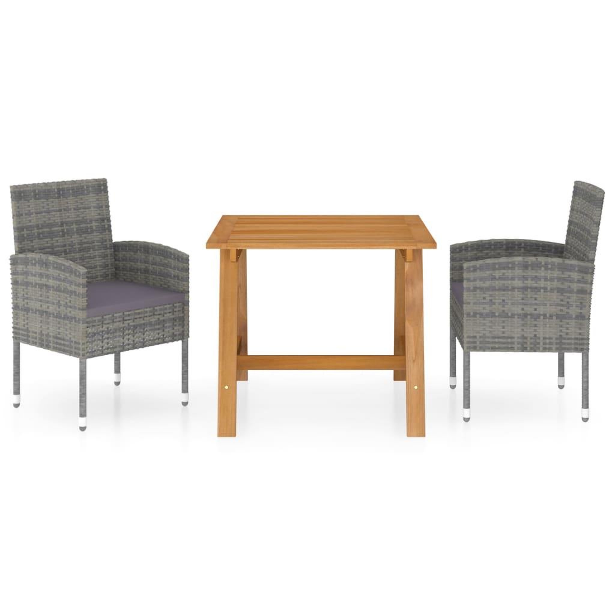 Voir la diapositive 1 : VIDAXL Ensemble a manger de jardin 3 pcs Gris