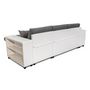Voir la diapositive 8 : Canapé d'angle convertible avec coffre 3 places + 2 poufs à gauche et étagère à droite  MACHA