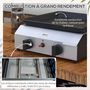 Voir la diapositive 4 : OUTSUNNY Plancha gaz portable antiadhésive 2 brûleurs 4,8 kW surface cuisson 40L x 34l cm acier inox émaillé