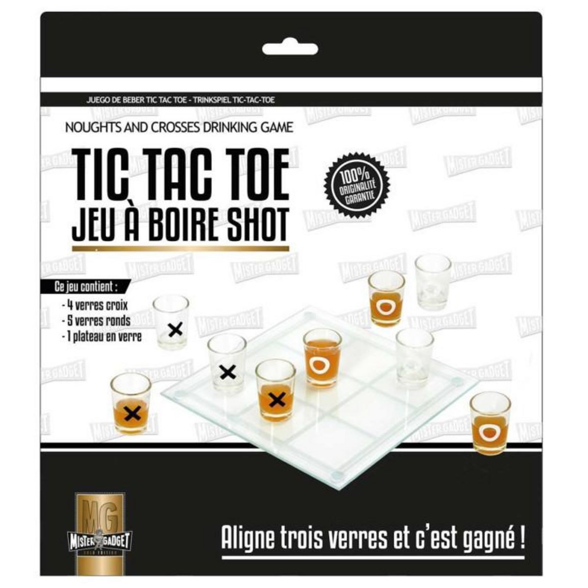 Paris Prix Jeu à Boire  9 Verres Shot  22cm Transparent