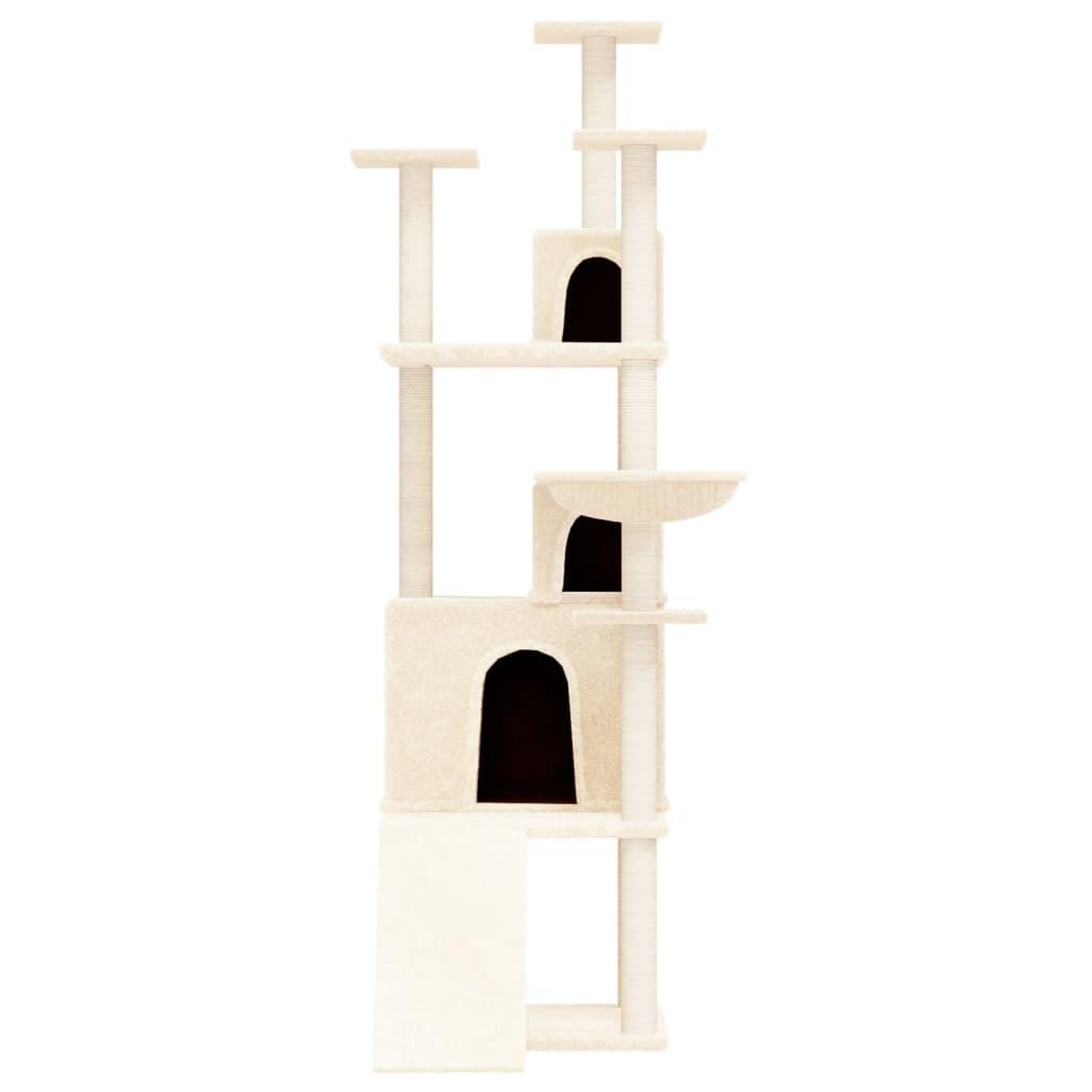 Voir la diapositive 3 : VIDAXL Arbre a chat avec griffoirs en sisal Creme 175 cm