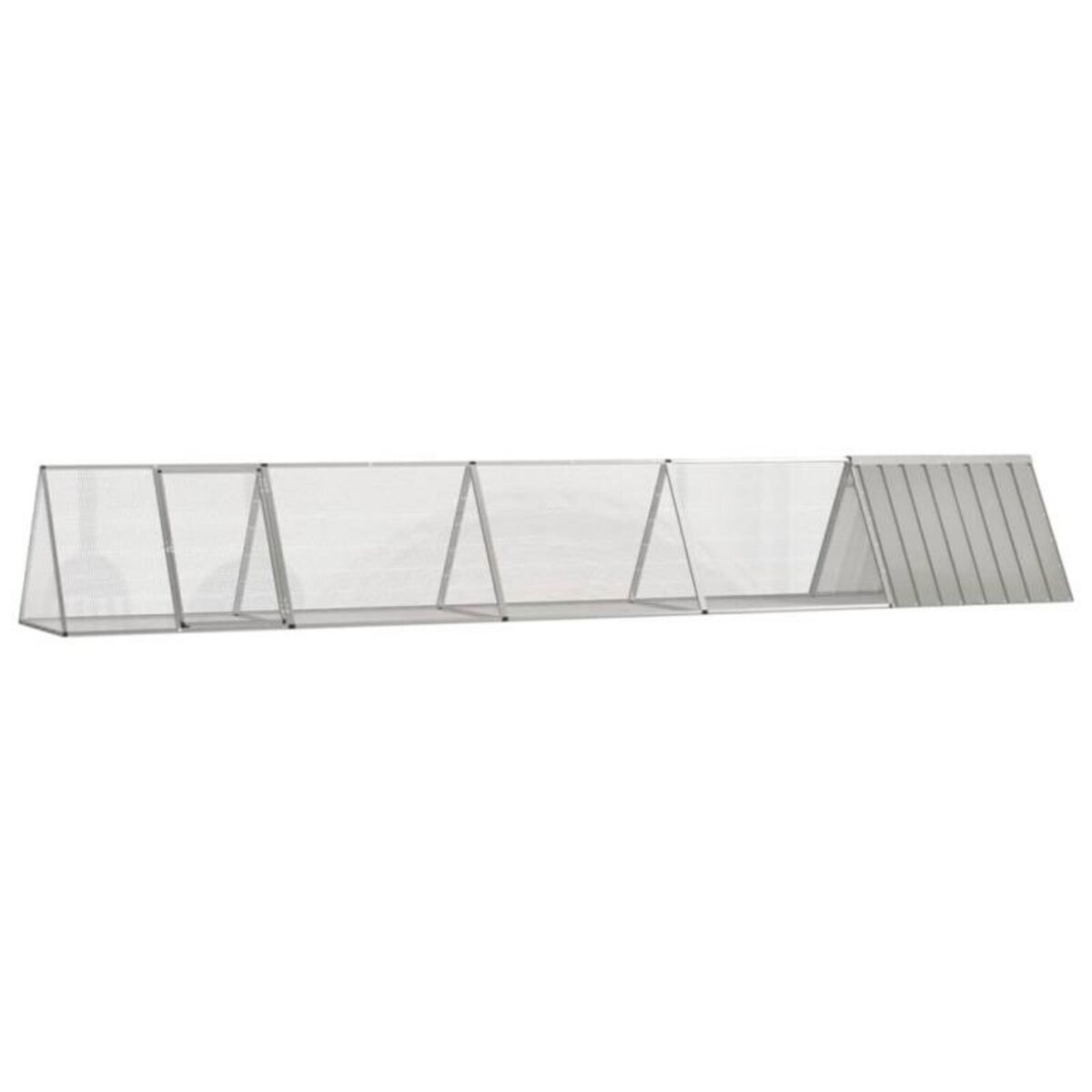 VIDAXL Cage pour lapin Gris 504,5x80,5x71 cm Acier galvanisé