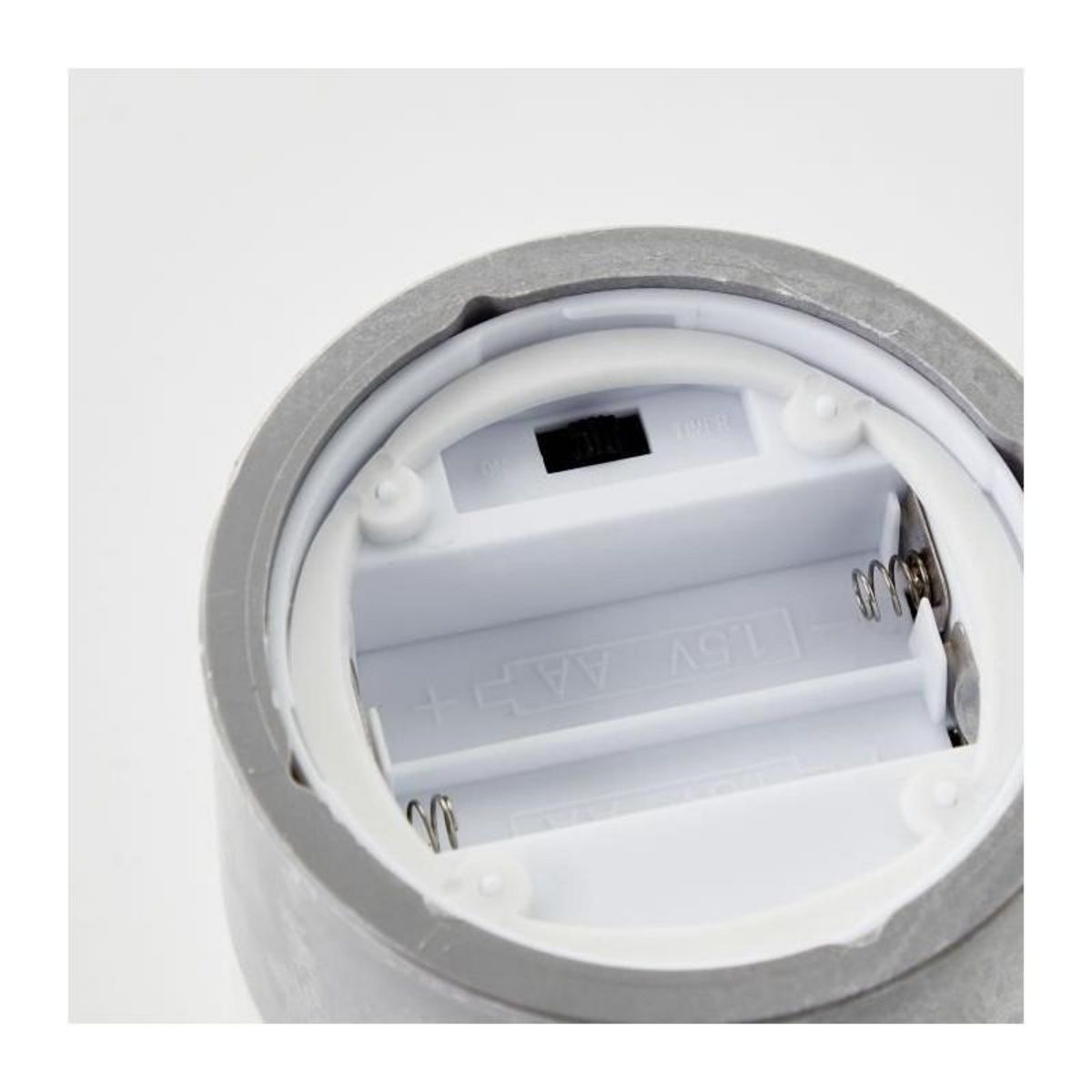 BRILLIANT Lot 3 Lampes a poser LED BOUGIE BRILLIANT - 2500K - Plastique et verre - Gris et blanc mat