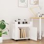 Voir la diapositive 3 : VIDAXL Chariot de bureau Blanc 60x45x60 cm Bois d'ingenierie