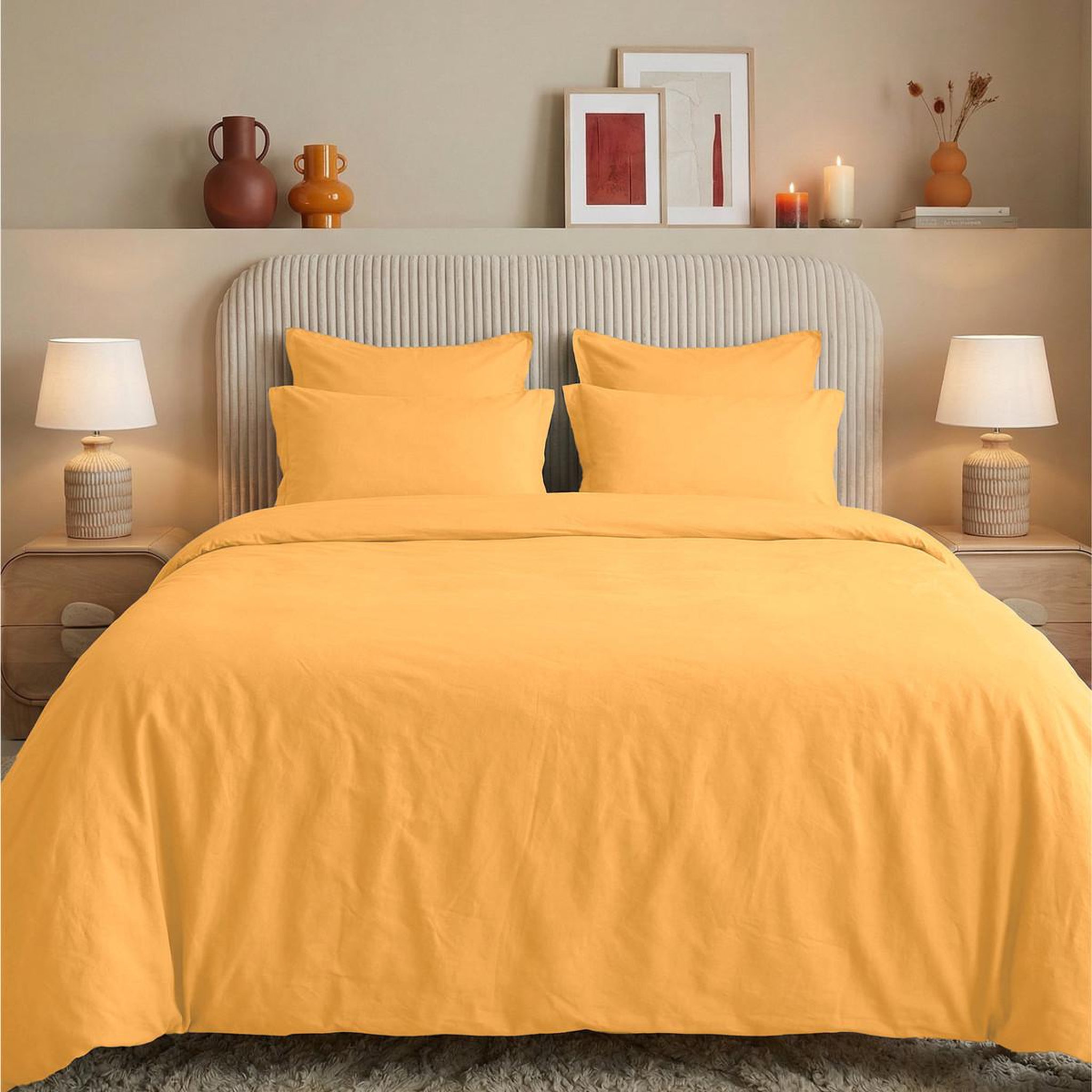 Voir la diapositive 3 : Sensei Maison Drap housse en percale lavée bonnet 30 cm HOME WASHED