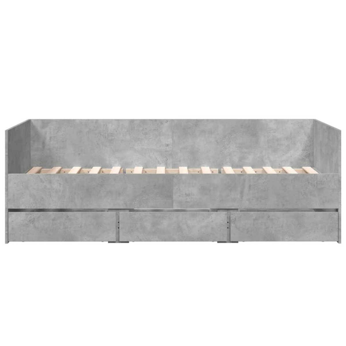 VIDAXL Lit de jour avec tiroirs sans matelas gris beton 75x190 cm