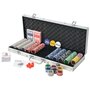 Voir la diapositive 2 : VIDAXL Coffret de poker avec 500 jetons Laser Aluminium