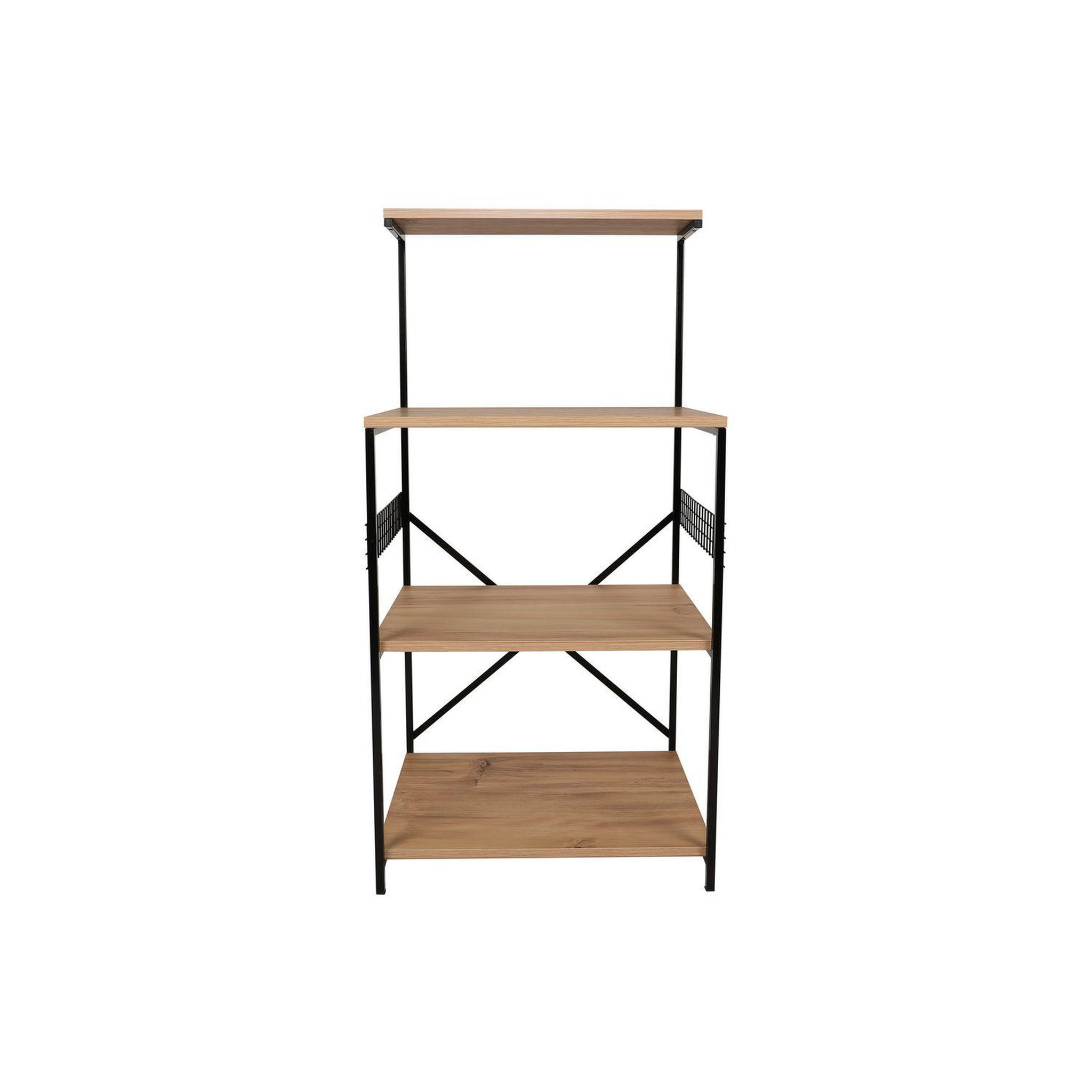 TOILINUX Etagère métal et bois pour cuisine - marron et noir