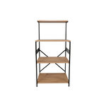 TOILINUX Etagère métal et bois pour cuisine - Marron et noir