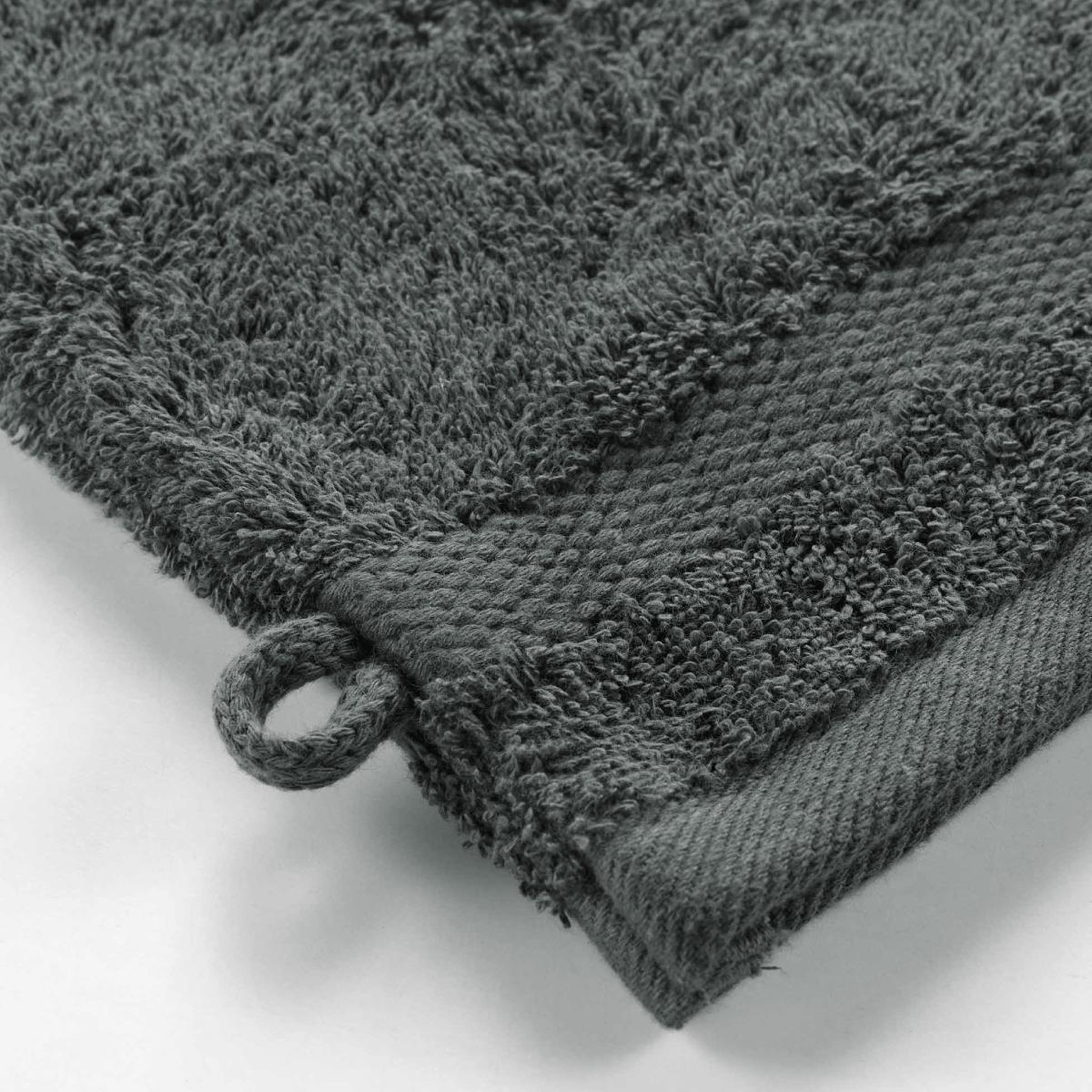 Voir la diapositive 2 : Douceur d'Intérieur Lot de 2 gants de toilette  elegance  15x21cm anthracite