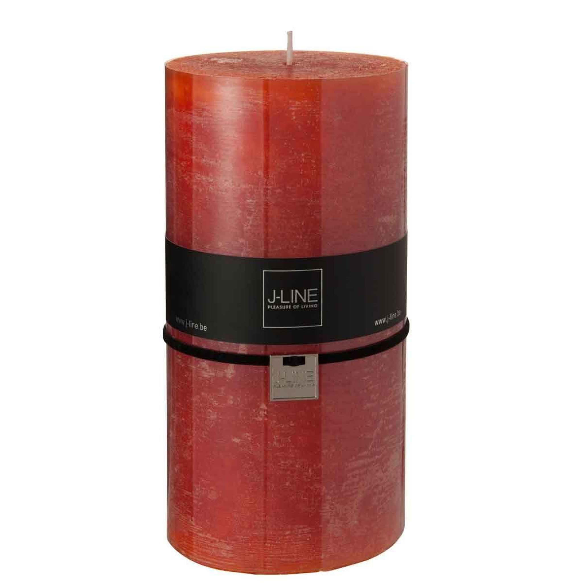 J-LINE Bougie cylindrique déco  junina  20cm orange