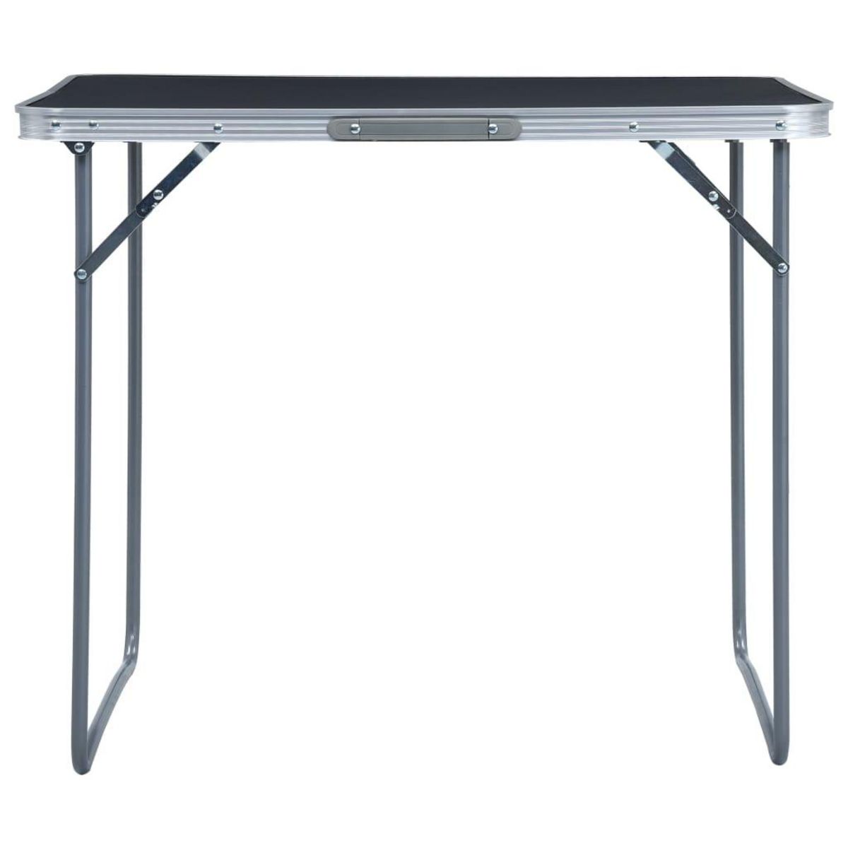 VIDAXL Table pliable de camping avec cadre en metal 80x60 cm Gris