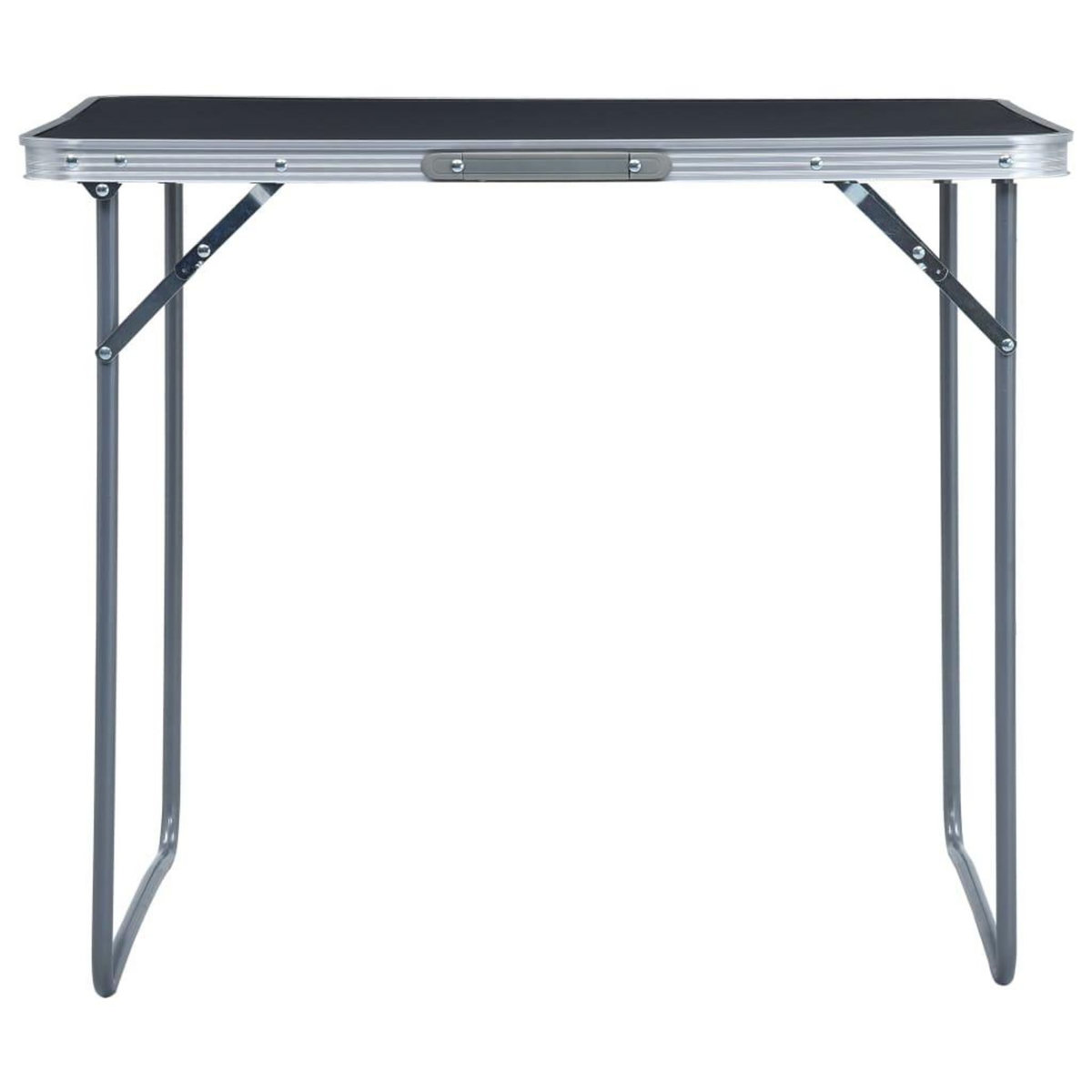 VIDAXL Table pliable de camping avec cadre en metal 80x60 cm Gris